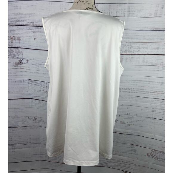 Catherines Tank Womens 1X 18/20W White Sleeveless Scoop Neck Stretch Bust Darts - Picture 4 of 10